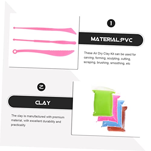 OSALADI Air Dry Clay Farben DIY Modelliermasse Ultraleicht Selbsthärtend Bastelset für Jungen Mädchen mit Formenwerkzeugen zum Skulpturieren und Basteln von OSALADI