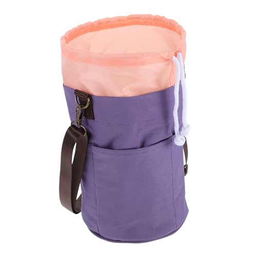 OSALADI Aufbewahrungstasche Für Strickwerkzeuge Gehäkelte Reisetasche Gehäkelte Organisatoren Und Aufbewahrung Gehäkeltes Aufbewahrungsrohr Strickzubehör Garnspeicher Segeltuch Violett von OSALADI