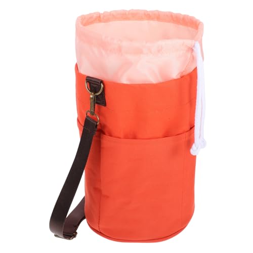 OSALADI Aufbewahrungstasche für Strickwerkzeuge Häkelgarntasche Einkaufstasche aus Garn Häkelgarnhalter Garnhalter zum Häkeln gehäkelter Halter Häkelzubehör Häkelnadel-Etui Segeltuch rot von OSALADI
