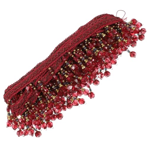 OSALADI Bead Fringe Trim Dekorative Vorhangborte mit Perlen Zierfransen für Heimdekoration Diy Zubehör für Vorhänge Sofas und Kissen ca Zinnoberrot OSALADI Bead Fringe Trim Dekorative Vorhangborte mit Perlen Zierfransen für Heimdekoration Diy Zubehör für Vorhänge Sofas und Kissen ca Zinnoberrot von OSALADI