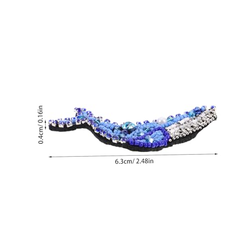OSALADI Beaded Applique Patch mit Walmotiv Süßer Diy Aufnäher zum Aufnähen Strassbesetzt Vielseitig für Pullover Westen Taschen Mützen und Kreative Stoffdekoration von OSALADI