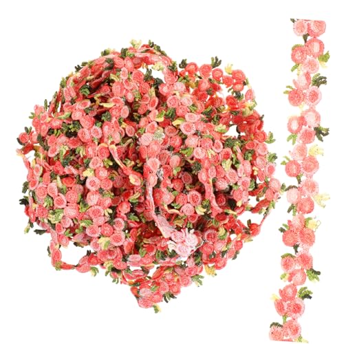 OSALADI Bestickter Wasserlöslicher Spitzenbesatz mit Blumenmuster Yards DIY Kleidung Dekoration Fransenbesatz für Nähprojekte Festliche Textilverzierung Hochwertiges Nähzubehör von OSALADI
