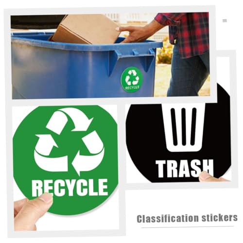 OSALADI Beutel Mülltrennung Aufkleber Selbstklebende Wasserfeste Mülltonnen Etiketten für Restmüll und Recycling Praktische Abfallbehälter Beschriftung zur Abfallklassifizierung von OSALADI