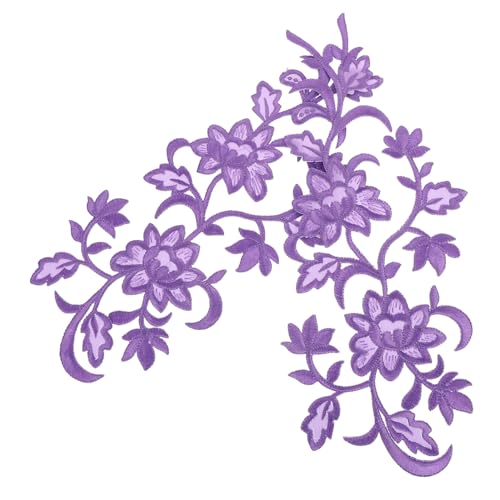OSALADI Blumenstickerei Aufkleber Stickerei Applikation Chinesische Cheongsam Applikation Blumenspitze Bestickte Blumen Aufbügler Blumen Aufnäher Kleider von OSALADI