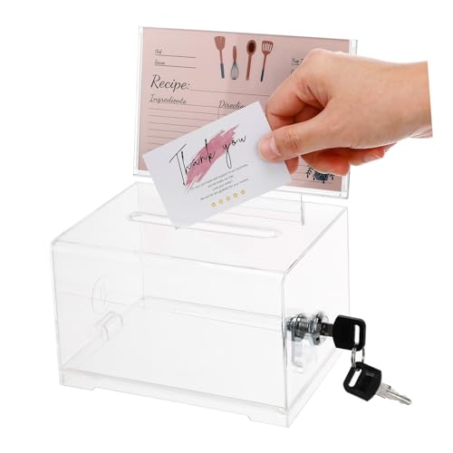 OSALADI Box Box Visitenkartenetui Tombola-Losbehälter Vorschlagsboxen Tombolaboxen mit Schlitz Mini-Wahlurnen Klare Wahlkästen für Gewinnspiele Acryl Transparent von OSALADI