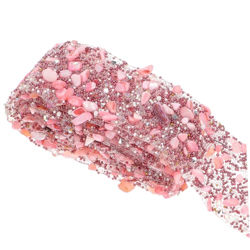 OSALADI Breites Zuschneidbares Kristallband mit Hotmelt kleber Multifunktionales Dekorband für Kleidung Schuhe Hüte Gürtel Basteln und DIY verzierungen Rosa von OSALADI