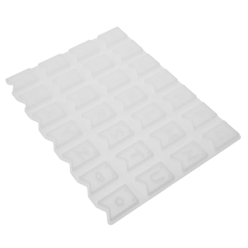 OSALADI Briefflagge Buchstabenformen aus Harz Harzalphabetformen mit Loch Silikonbriefform Gießform aus Epoxidharz Schlüsselbundformen mit Loch Alphabetformen für Epoxidharz Kieselgel Weiß von OSALADI