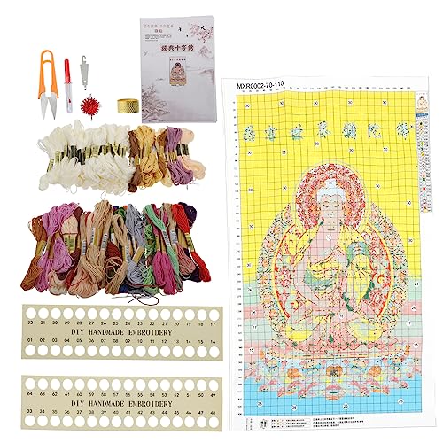 OSALADI Buddha Diy Kreuzstich Handgemachte Stickerei für Anfänger Zufällige Farben Nähzubehör für Kreative Projekte und Heimdekoration Zufällige Farbe von OSALADI