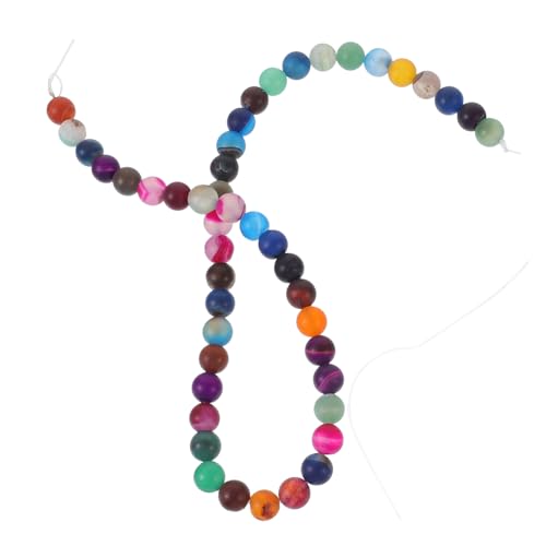OSALADI Bunte Agat Perlen Strang ca DIY Schmuckherstellung Armband Halskette Bastelperlen mit Langlebige Edelsteinperlen für Kreative Armbänder und Ketten von OSALADI