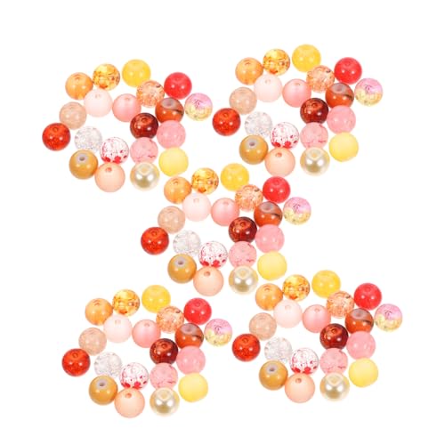 OSALADI Bunte Glasperlen mit Großen Löchern Vielseitige Schmuckperlen für DIY Halsketten Armbänder Ohrringe Fächer Orange-serie Langlebige Polierte Glasperlen von OSALADI