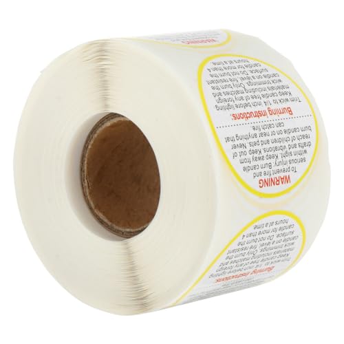 OSALADI Candle Safety Sticker Selbstklebend Warnetiketten für Kerzengläser Haftetiketten für Kerzenbehälter Einfache Anwendung Langlebig von OSALADI
