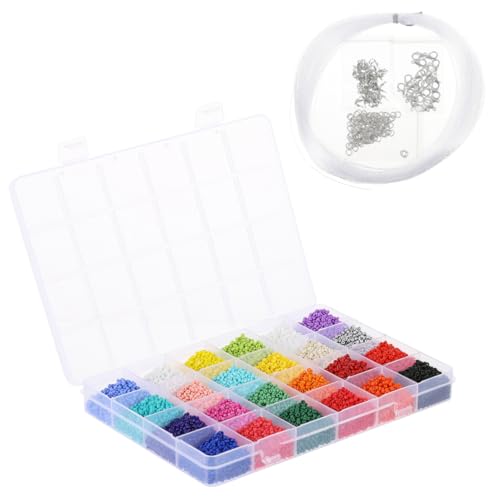 OSALADI DIY Glasperlen Fächer Box mit Spacer Perlen für Schmuckzubehör für Armbänder und Karabiner Öffnungsringe OSALADI DIY Glasperlen Fächer Box mit Spacer Perlen für Schmuckzubehör für Armbänder und Karabiner Öffnungsringe von OSALADI