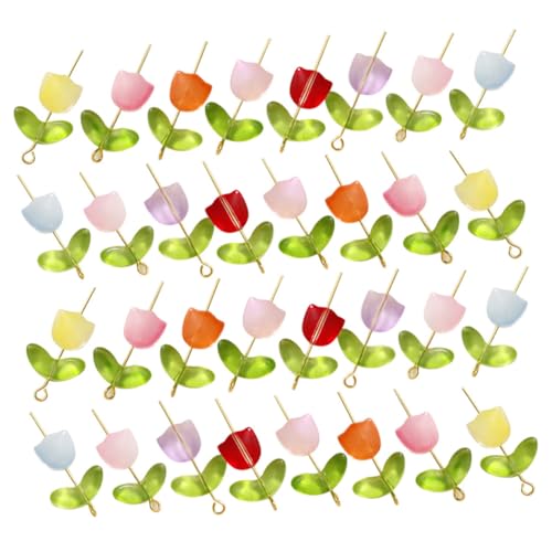 OSALADI DIY Glasperlen Tulpenform Halbtransparent Bunte Spacer Perlen Schmuckherstellung Armband Basteln Zubehör für Handgemachten Schmuck von OSALADI