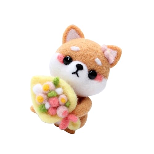 OSALADI DIY Needle Felting Kit Shiba Inu Sitzende Cartoon Hund Filz für Erwachsene mit Bunter Wolle und Anleitung als und Handwerksspielzeug OSALADI DIY Needle Felting Kit Shiba Inu Sitzende Cartoon Hund Filz für Erwachsene mit Bunter Wolle und Anleitung als und Handwerksspielzeug von OSALADI