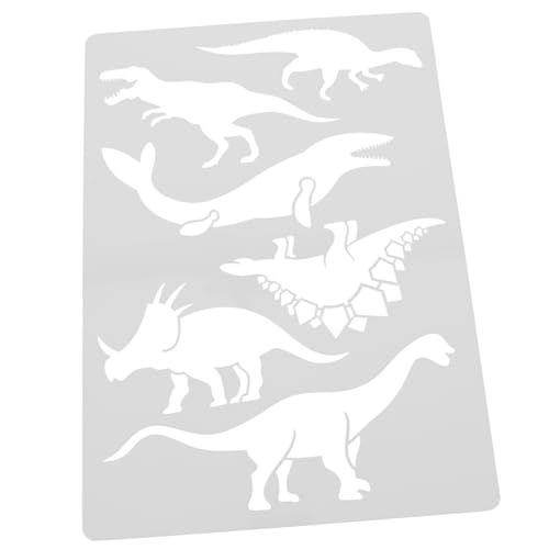 OSALADI Dinosaurier-zeichnungsvorlage Schablone Dinosaurier-vorlagen Dekorationen Dinosaurier -geburtstagsfeier Party Dinosaurier-ornamente Dinosaurier Kinderzimmer Plastik Weiß von OSALADI
