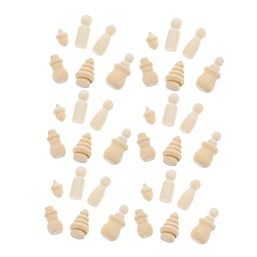 OSALADI Diy Holzfigur Weihnachtsdeko zum Bemalen Naturbelassene Holzmännchen mit Glatter Oberfläche Leichtes Robustes Holzspielzeug für Handbemalte Puppen Bastelset für Wohnzimmer und OSALADI Diy Holzfigur Weihnachtsdeko zum Bemalen Naturbelassene Holzmännchen mit Glatter Oberfläche Leichtes Robustes Holzspielzeug für Handbemalte Puppen Bastelset für Wohnzimmer und von OSALADI
