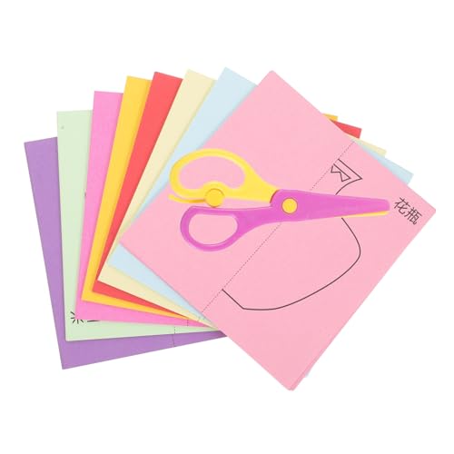 OSALADI Diy Papierschneideset Bunte Papierstücke Schere Bastelset für Kunstprojekte und Schulaktivitäten Geeignet für Anfänger und Fortgeschrittene für Erwachsene von OSALADI