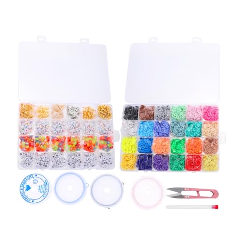OSALADI Diy Polymer Clay Beads Set Fächer Farbige Buchstabenperlen für Armbänder Vielseitige Schmuckherstellung für Kreative Projekte OSALADI Diy Polymer Clay Beads Set Fächer Farbige Buchstabenperlen für Armbänder Vielseitige Schmuckherstellung für Kreative Projekte von OSALADI