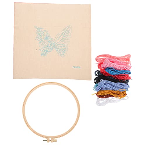 OSALADI Diy Stickerei Set für Anfänger mit Werkzeugen und Materialien für Kreuzstich Blumenmuster für Handarbeiten Leicht und Tragbar für Kreative Projekte und Entspannung von OSALADI