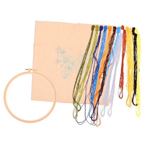 OSALADI Diy Stickerei für Anfänger Blumen und Schmetterling Kreuzstich Kit mit Zubehör für Familienaktivitäten und Kreative Diy Projekte von OSALADI
