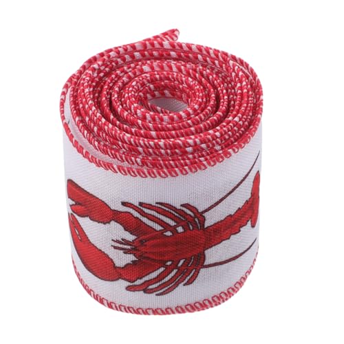OSALADI Drahtkante Geschenkband mit Rotem Hummermotiv Yards Vielseitiges Krabbenschleifenband für Geschenkverpackung DIY Deko für Kränze Blumenarrangements Sommer Halloween-feiern OSALADI Drahtkante Geschenkband mit Rotem Hummermotiv Yards Vielseitiges Krabbenschleifenband für Geschenkverpackung DIY Deko für Kränze Blumenarrangements Sommer Halloween-feiern von OSALADI
