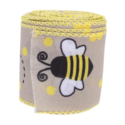 OSALADI Drahtkanten Dekoband Bienenmuster Breit Polyester Geschenkband für DIY Basteln Blumenverpackung Haarschmuck Festlich Glänzend Langlebig OSALADI Drahtkanten Dekoband Bienenmuster Breit Polyester Geschenkband für DIY Basteln Blumenverpackung Haarschmuck Festlich Glänzend Langlebig von OSALADI