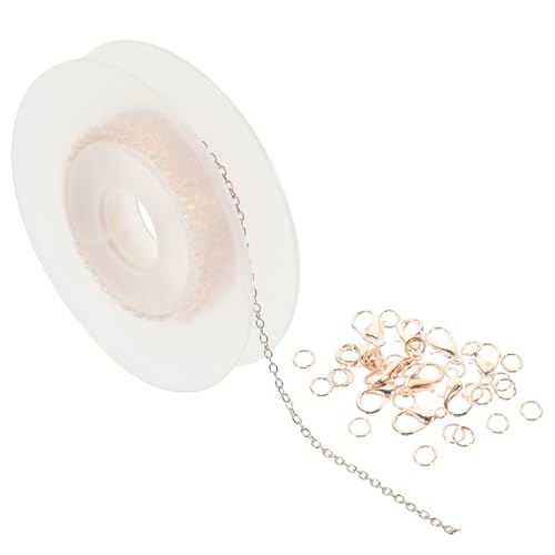 OSALADI Edelstahl Gliederkette Schmuckbastelset mit Karabinerverschlüssen und Sprungringen Rostfrei Farbbeständig Rosegold DIY Armband Halskette Zubehör für Schmuckherstellung von OSALADI