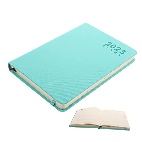 OSALADI Englisches Notizbuch Tragbarer 2023-Planer Tagebuchheft 2023 Zeitplan 2023 Planer 2023 Notizblock Memoboard Täglicher Planungsrestrang Wöchentliche Planungsblock Papier Himmelblau von OSALADI