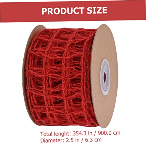 OSALADI Festliches Mesh Juteband mit Draht Fach Geflochten Rote und Dekobänder für DIY Partygeschenke Hochzeitssträuße Geschenkverpackung und Weihnachtsdeko von OSALADI