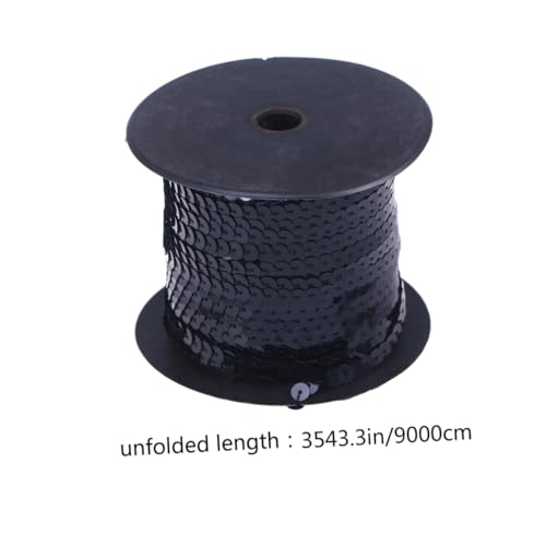 OSALADI Flaches Paillettenband für Diy Bekleidung Elastisches Yards Schwarz für Hochzeitsdekoration Bastelarbeiten und Applikationen von OSALADI