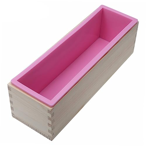 OSALADI Flexible Silikon Seifenform mit Holzbox DIY Seifenwerkzeug Kleiner Zufällige Farbe für Seifenherstellung Hitzebeständig und Leicht zu Entformen von OSALADI