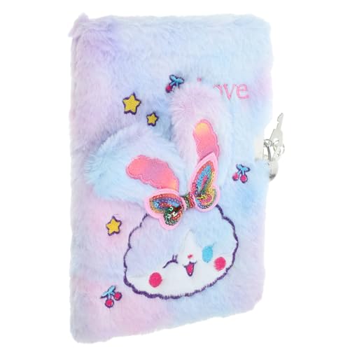 OSALADI Fluffiges Notizbuch mit Cartoon Hase Niedliches Tagebuch für Mädchen Multi Funktionales Schreibbuch mit Schloss für Bunte Zierbindung für Kreatives Schreiben OSALADI Fluffiges Notizbuch mit Cartoon Hase Niedliches Tagebuch für Mädchen Multi Funktionales Schreibbuch mit Schloss für Bunte Zierbindung für Kreatives Schreiben von OSALADI