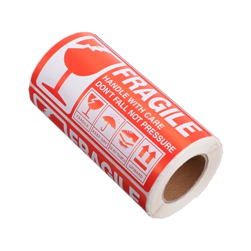 OSALADI Fragile Versandetiketten Selbstklebend Wasserfest Warnaufkleber für Kartons Paletten Stahlfässer Sichtbar Handle With Care Verpackungshinweise von OSALADI