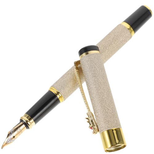 OSALADI Füllfederhalter für Kalligraphie Tragbarer Ergonomischer Füller mit Spitze für Präzises Schreiben und Zeichnen aus Hochwertigem Metall Sanftem Beige als für Freunde und Familie von OSALADI