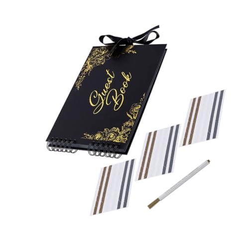 OSALADI Gästebuch mit Goldenem Druck Kreatives Erinnerungsbuch für Hochzeiten Verlobungen und Feiern Ringbuch Design und Elegant für Gästeeinträge OSALADI Gästebuch mit Goldenem Druck Kreatives Erinnerungsbuch für Hochzeiten Verlobungen und Feiern Ringbuch Design und Elegant für Gästeeinträge von OSALADI