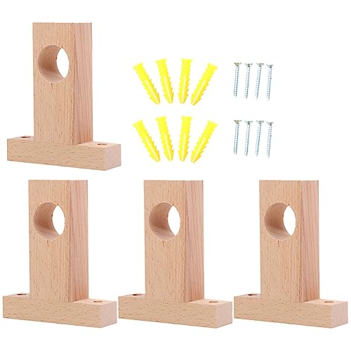 OSALADI Gardinenstangenhalterungs-Set Aus Holz 4er-Pack Decken- Und Wandmontagehalterungen OSALADI Gardinenstangenhalterungs-Set Aus Holz 4er-Pack Decken- Und Wandmontagehalterungen von OSALADI
