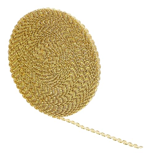 OSALADI Geflochtener Goldener Kostümvorhang Für Braut Golden Halloween Polyester Gimp Schmuck Wellenbesatz Haarband Weihnachtskleidung Spitze Metallisches Dekor von OSALADI