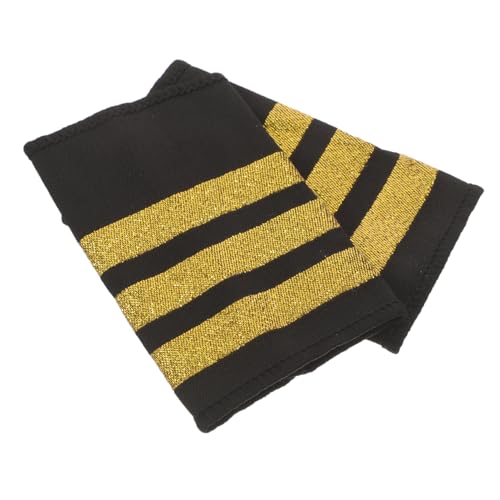 OSALADI Goldene Piloten Schulterklappen für Herren Streifen Uniform Epauletten Weiches Webmaterial Professionelle leitende und Fluggesellschafts Schulterbänder Geeignet für Piloten und von OSALADI