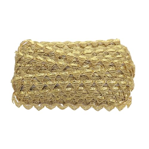 OSALADI Goldene Spitzenborte Polyester Stickerei Schleife Eleganter Robuster Spitzenbesatz für Brautkleider Bühnenkostüme Tanz Puppenkleider Vielseitige Zierborte für Diy-verzierungen von OSALADI