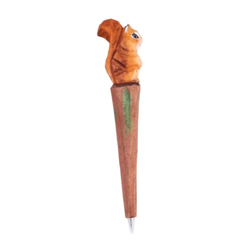 OSALADI Handgefertigter Holz Kugelschreiber mit Geschnitztem Eichhörnchen Kreativer Cartoon Stift Nachfüllbarer Gel Kugelschreiber Leicht und Glatt als für Schüler und Bürobedarf OSALADI Handgefertigter Holz Kugelschreiber mit Geschnitztem Eichhörnchen Kreativer Cartoon Stift Nachfüllbarer Gel Kugelschreiber Leicht und Glatt als für Schüler und Bürobedarf von OSALADI