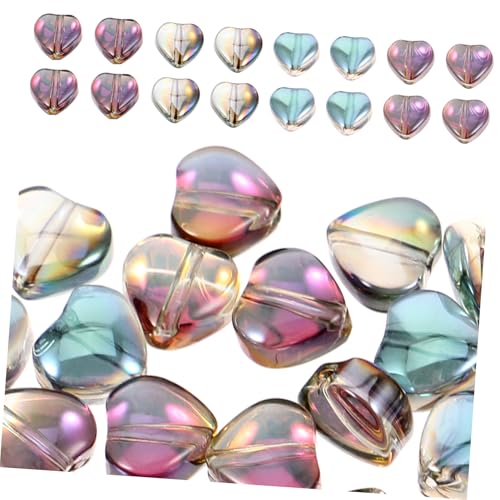 OSALADI Herzförmige Kristallperlen Bunte Spacer Beads für Diy Schmuckherstellung für Armbänder und Handwerksprojekte von OSALADI