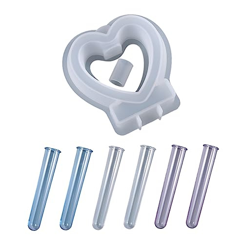 OSALADI Herzförmige Silikonform für Hydroponik Pflanzen Vase DIY Gießform mit Acryl Reagenzgläsern in Blau Transparent und Flieder Langlebig und Kompatibel mit Harz und Epoxidharz OSALADI Herzförmige Silikonform für Hydroponik Pflanzen Vase DIY Gießform mit Acryl Reagenzgläsern in Blau Transparent und Flieder Langlebig und Kompatibel mit Harz und Epoxidharz von OSALADI