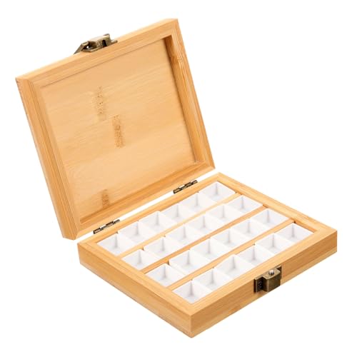 OSALADI Holz Aquarell Farbkasten mit Fächern Langlebige Pigmentbox aus Holz Praktische Wasserfarben Aufbewahrungsbox für Künstler Leicht zu Reinigen zum Mischen und Aufbewahren von Farben OSALADI Holz Aquarell Farbkasten mit Fächern Langlebige Pigmentbox aus Holz Praktische Wasserfarben Aufbewahrungsbox für Künstler Leicht zu Reinigen zum Mischen und Aufbewahren von Farben von OSALADI