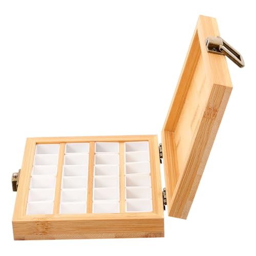 OSALADI Holz Aquarell Pigmentkasten mit Fächern Leichte Tragbare Mischpalette für Wasserfarben Langlebige Leere Farbbox für Künstler Praktische Aufbewahrungsbox zum Mitnehmen OSALADI Holz Aquarell Pigmentkasten mit Fächern Leichte Tragbare Mischpalette für Wasserfarben Langlebige Leere Farbbox für Künstler Praktische Aufbewahrungsbox zum Mitnehmen von OSALADI