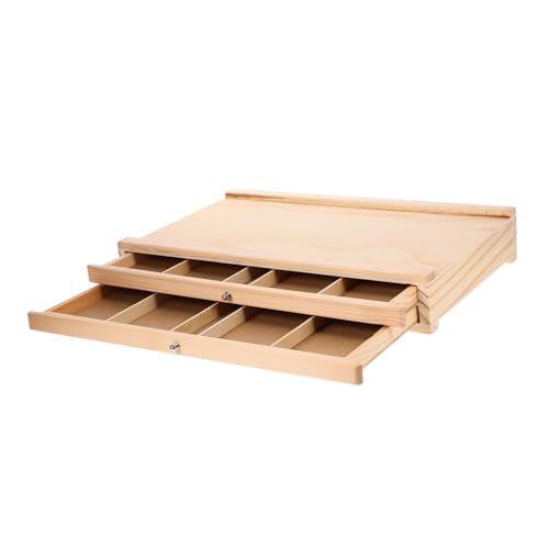 OSALADI Holz Aufbewahrungsbox für Künstler Multifunktionaler Pinsel Stiftehalter Langlebig Praktischer Organizer für Malutensilien für Maler Schüler und Lehrer von OSALADI