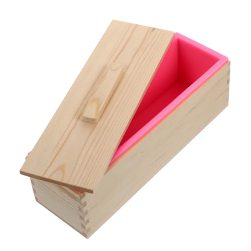OSALADI Holz Seifenform Set Handgemachte Seifenbox mit Silikonmold Tool für Diy Seifenherstellung für Bastelenthusiasten Langlebig und Hautfreundlich Pinke Ausführung von OSALADI