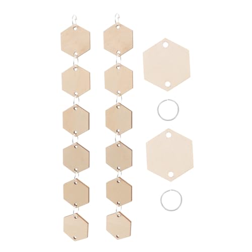 OSALADI Holzanhänger Sechseck mit Metallringen Unbehandelte Holzscheiben für DIY Schlüsselanhänger Basteln Handgefertigte Glatte Holzdekoration für Schmuck und Heimdeko OSALADI Holzanhänger Sechseck mit Metallringen Unbehandelte Holzscheiben für DIY Schlüsselanhänger Basteln Handgefertigte Glatte Holzdekoration für Schmuck und Heimdeko von OSALADI
