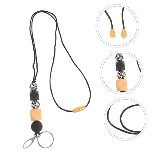 OSALADI Holzperlen Ausweishalter Halskette Damen Schlüsselband Lanyard mit Clip für Id Karten Elegant Langlebig für Frauen und Kollegen OSALADI Holzperlen Ausweishalter Halskette Damen Schlüsselband Lanyard mit Clip für Id Karten Elegant Langlebig für Frauen und Kollegen von OSALADI