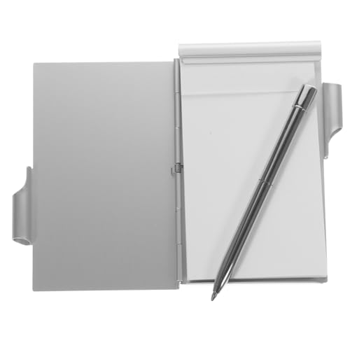 OSALADI Kartenbox aus Aluminiumlegierung Notizbücher Schreiben Fall Mini-Notizbuch mini notizbuch mit stift notebook mit stift Notizpolster Mini-Notizblock notizblock metall Silber von OSALADI