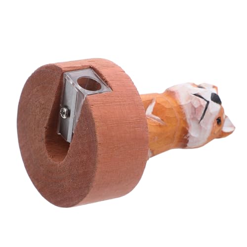 OSALADI Kawaii Holz Bleistiftspitzer Shiba Inu Design Handspitzer für Präzises Schärfen Tragbar Schulbedarf Niedliches Cartoon Zubehör von OSALADI
